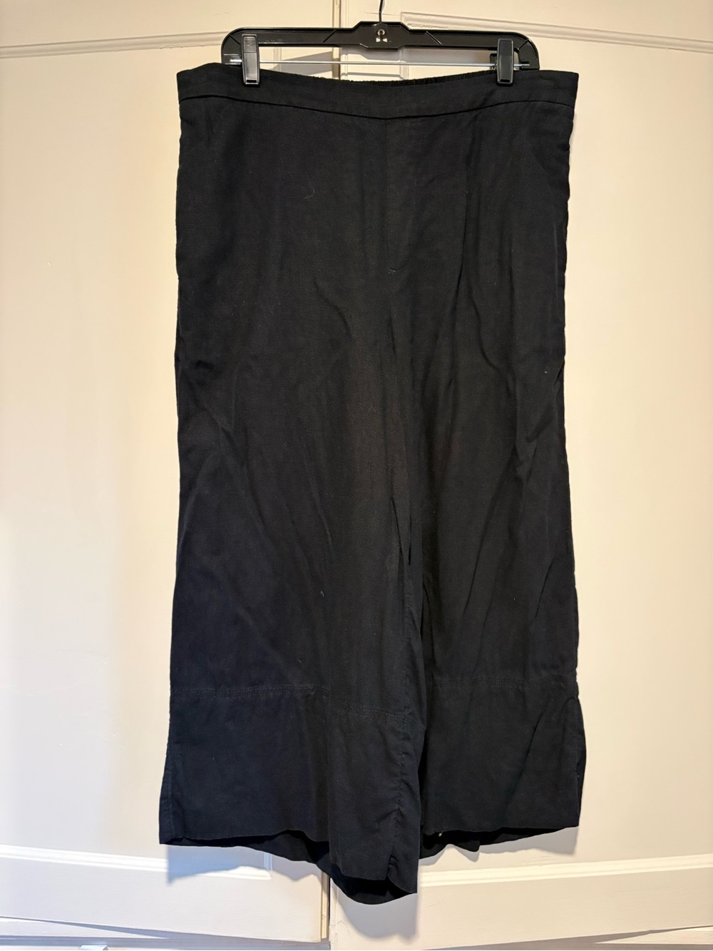 Banana Republic Black Linen Blend Wide Leg Cropped Pants